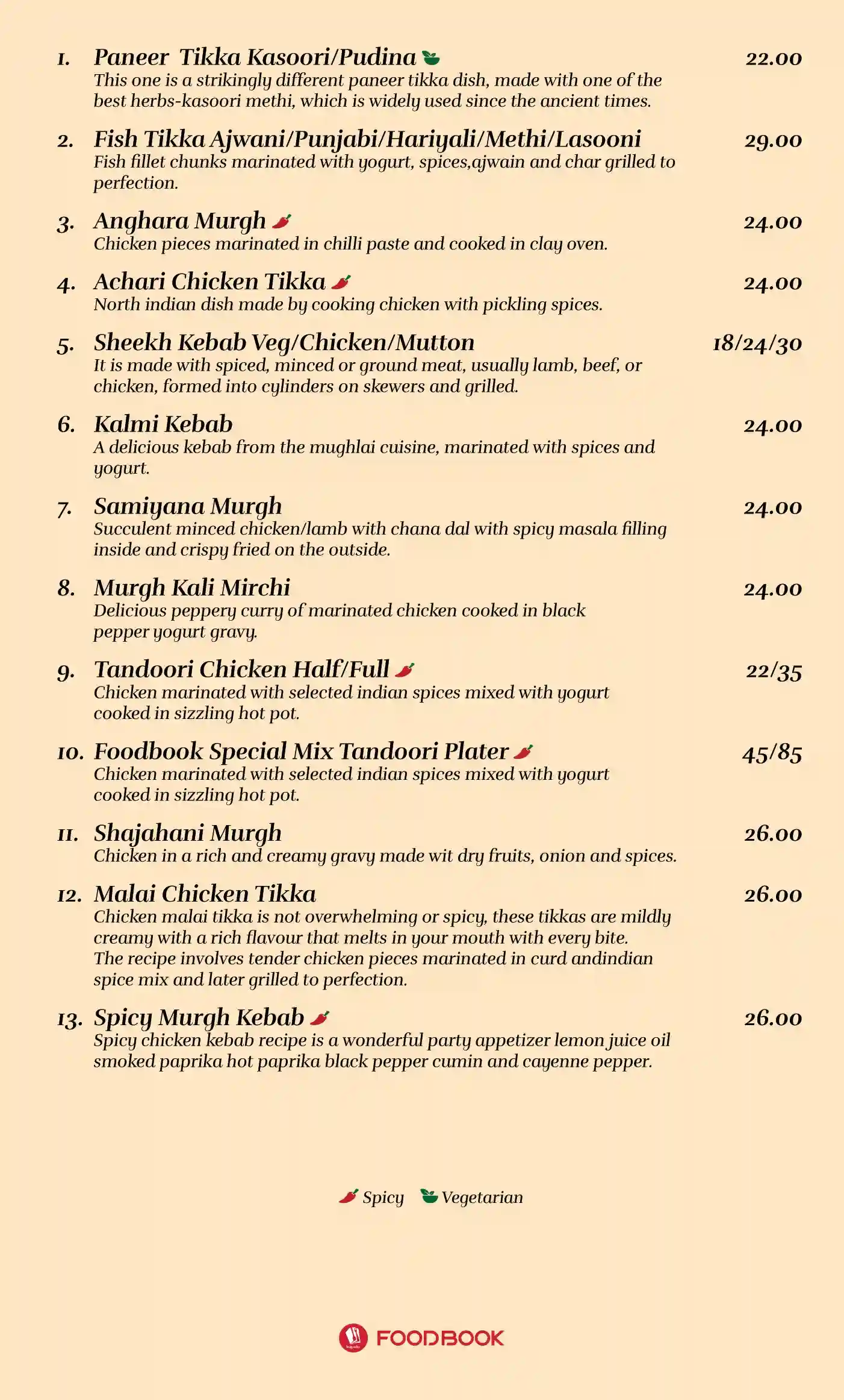 Table Menu - Nahdah DXB-11