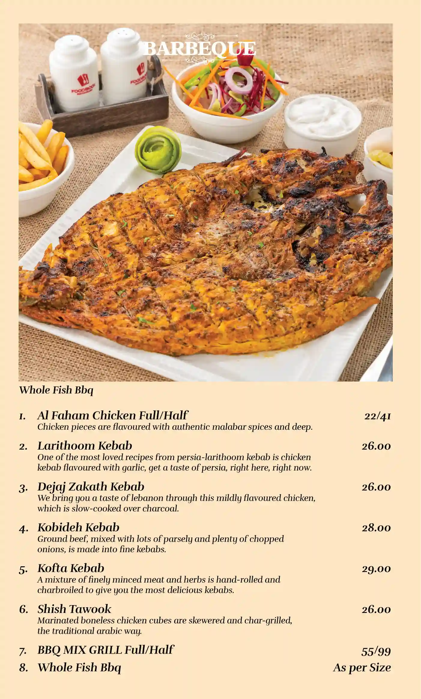 Table Menu - Nahdah DXB-22